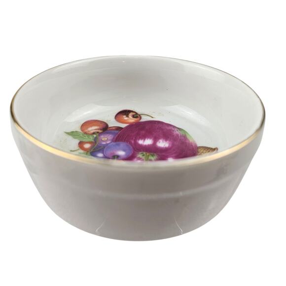 Vintage John Wagner & Sons Made in Japan Ramekin Dish Fruit Motif with Gold Trim - Picture 3 of 7